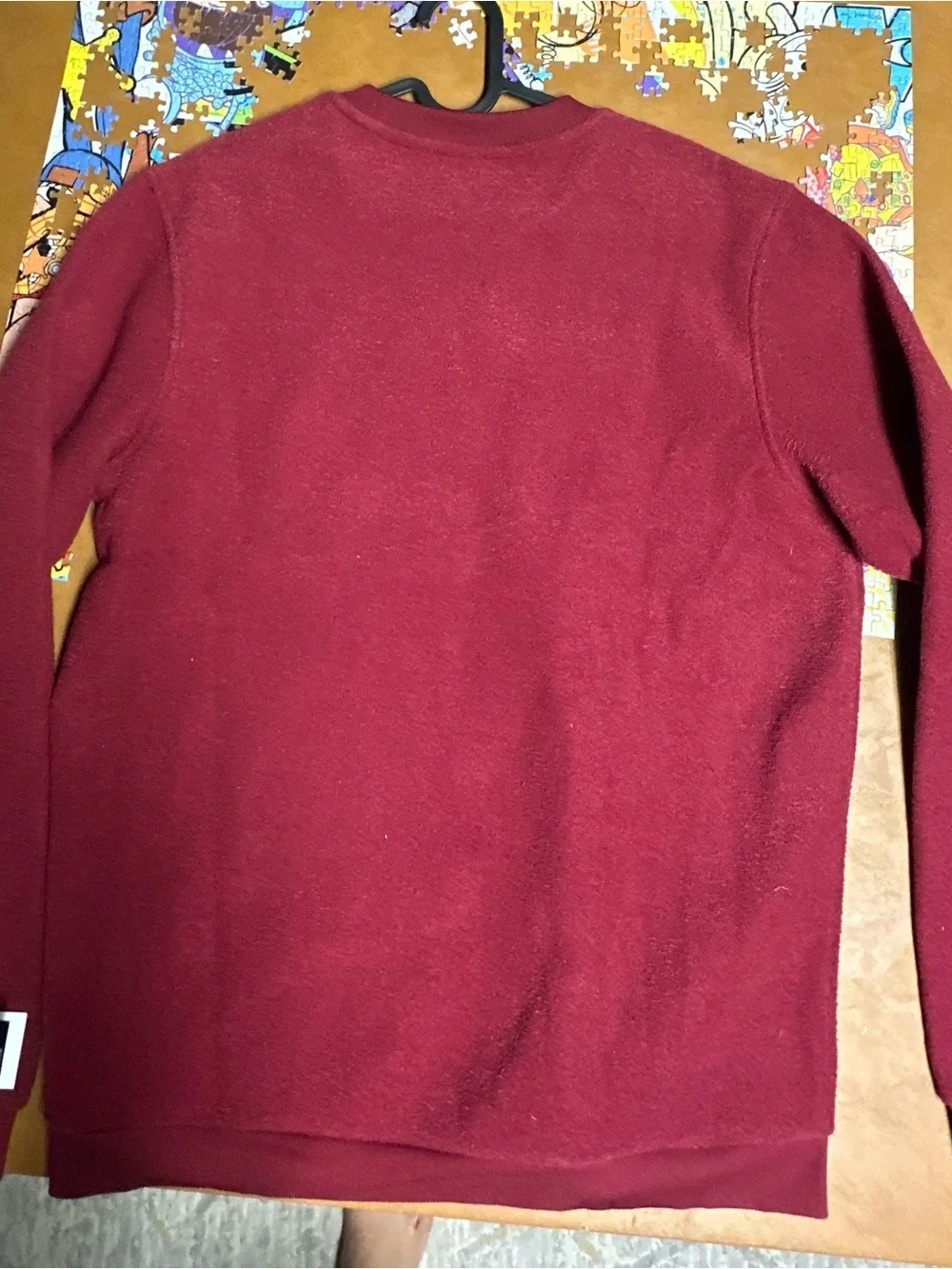 NWT adidas Men's Boucle Fleece Crewneck Sweatshirt College Burgundy Medium